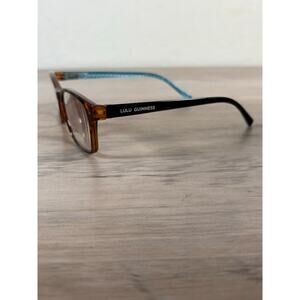 LULU GUINESS Eyeglasses LR 1.5 52 17 135 Brown Blue Turtle Shell EUC